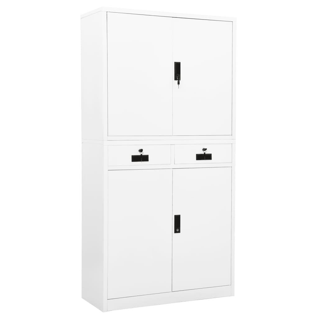 Office Cabinet White 35.4"x15.7"x70.9" Steel at Set Shop and Smile
