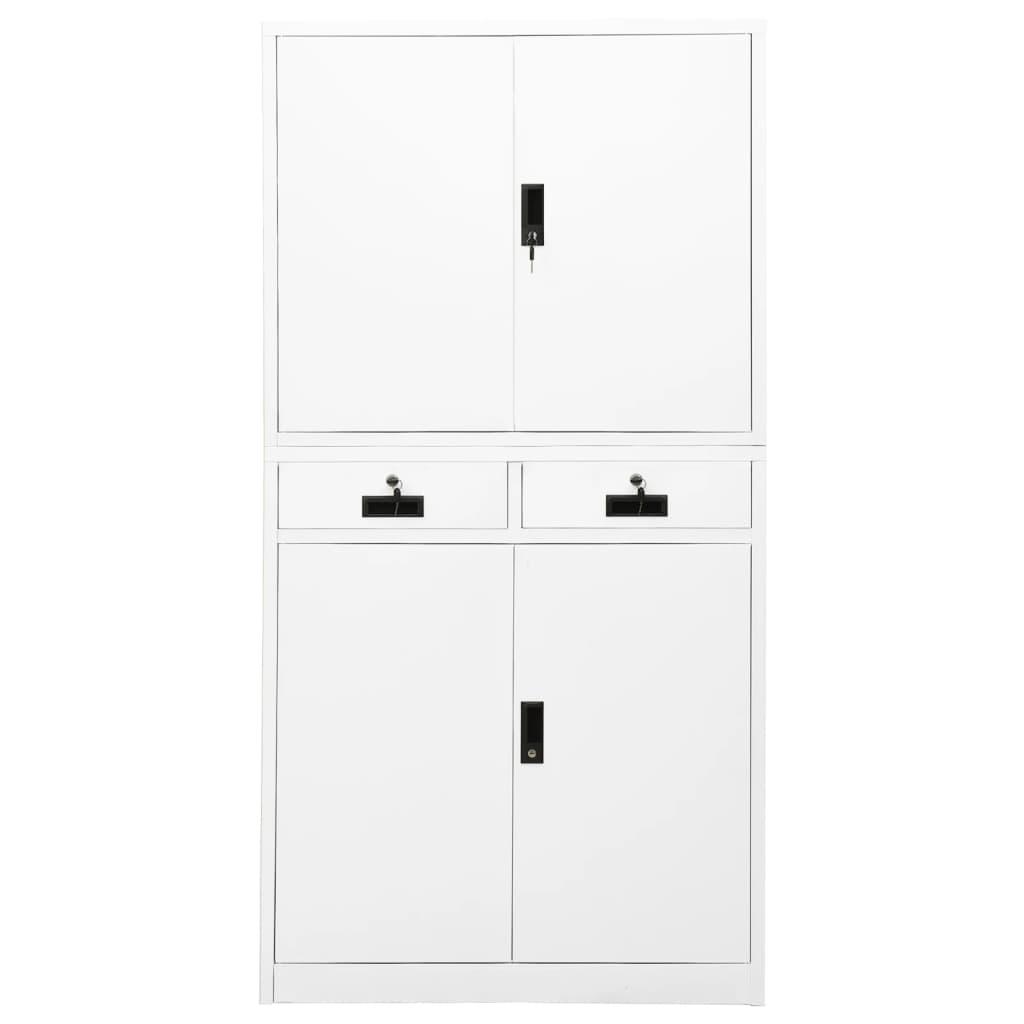 Office Cabinet White 35.4"x15.7"x70.9" Steel at Set Shop and Smile