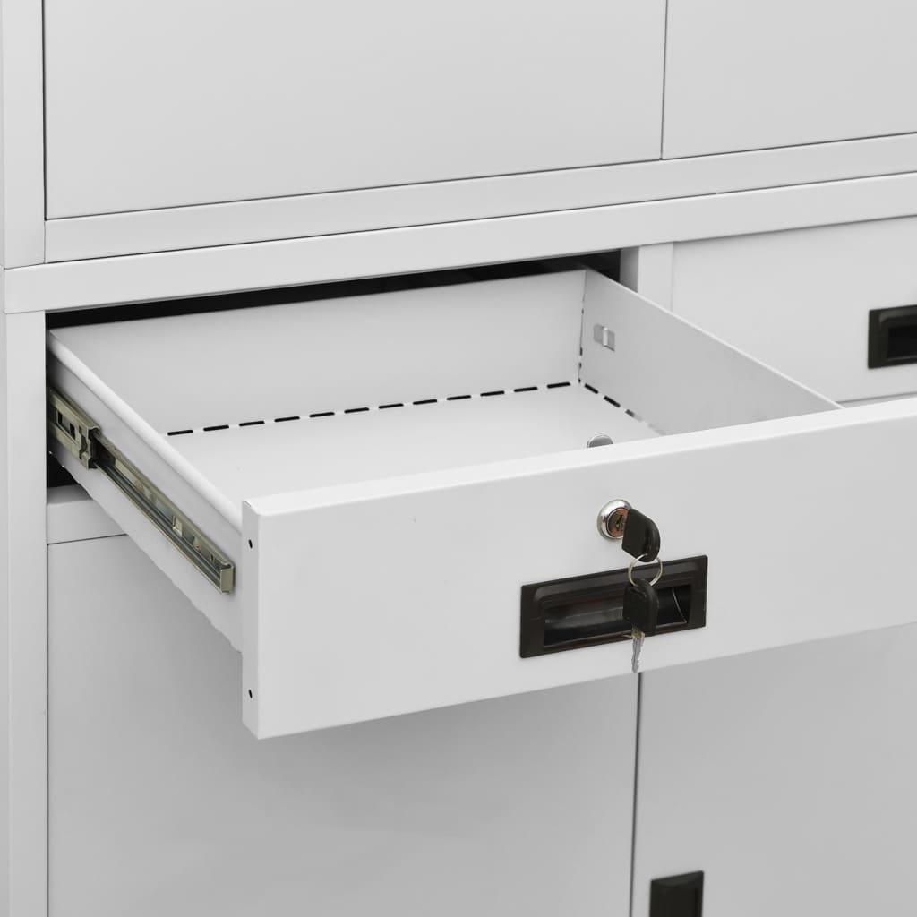 Office Cabinet Light Gray 35.4"x15.7"x70.9" Steel at Set Shop and Smile