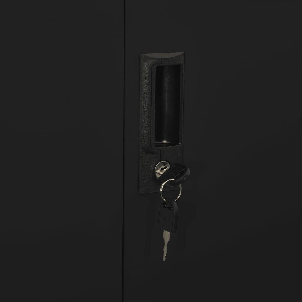 Office Cabinet Black 35.4"x15.7"x70.9" Steel at Set Shop and Smile