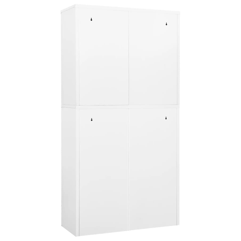 Office Cabinet White 35.4"x15.7"x70.9" Steel and Tempered Glass at Set Shop and Smile