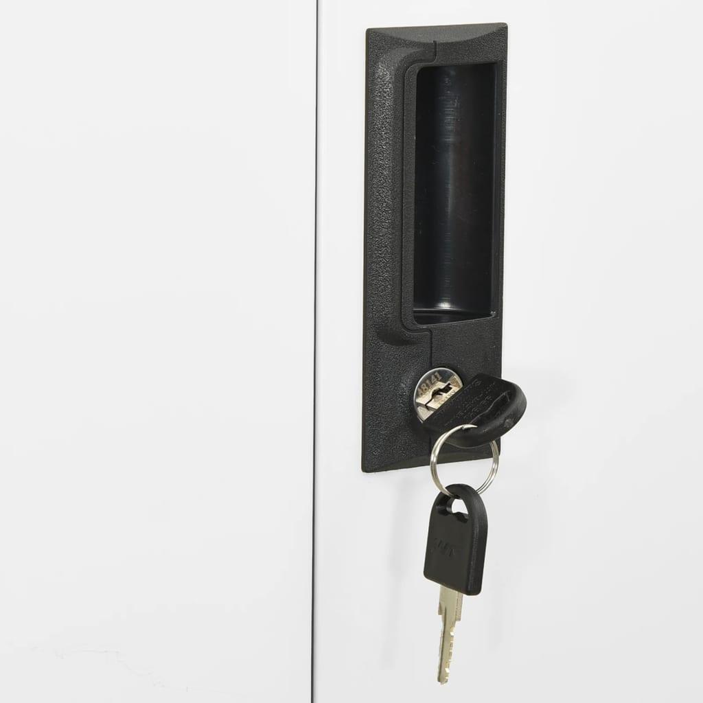 Office Cabinet White 35.4"x15.7"x70.9" Steel and Tempered Glass at Set Shop and Smile