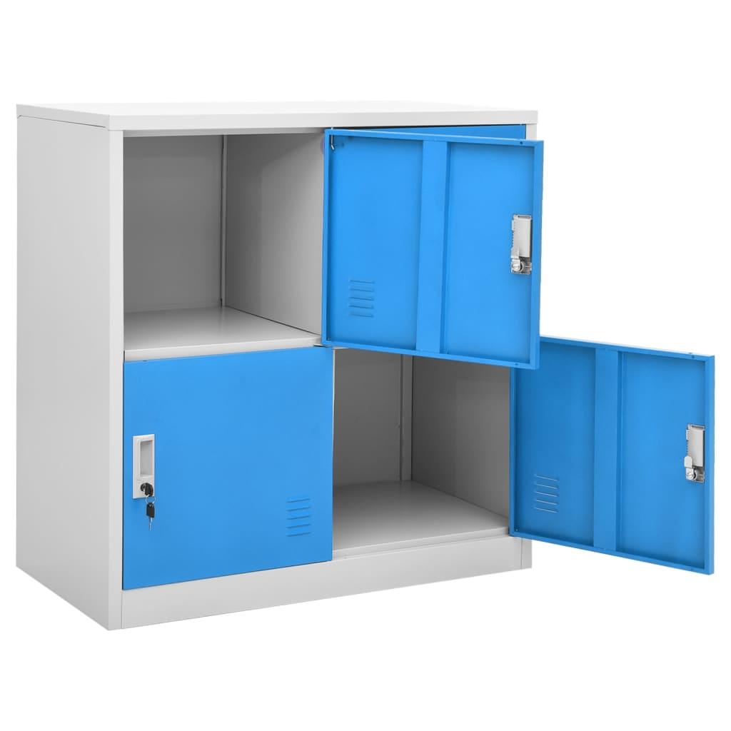 Locker Cabinet Light Gray and Blue 35.4"x17.7"x36.4" Steel at Set Shop and Smile