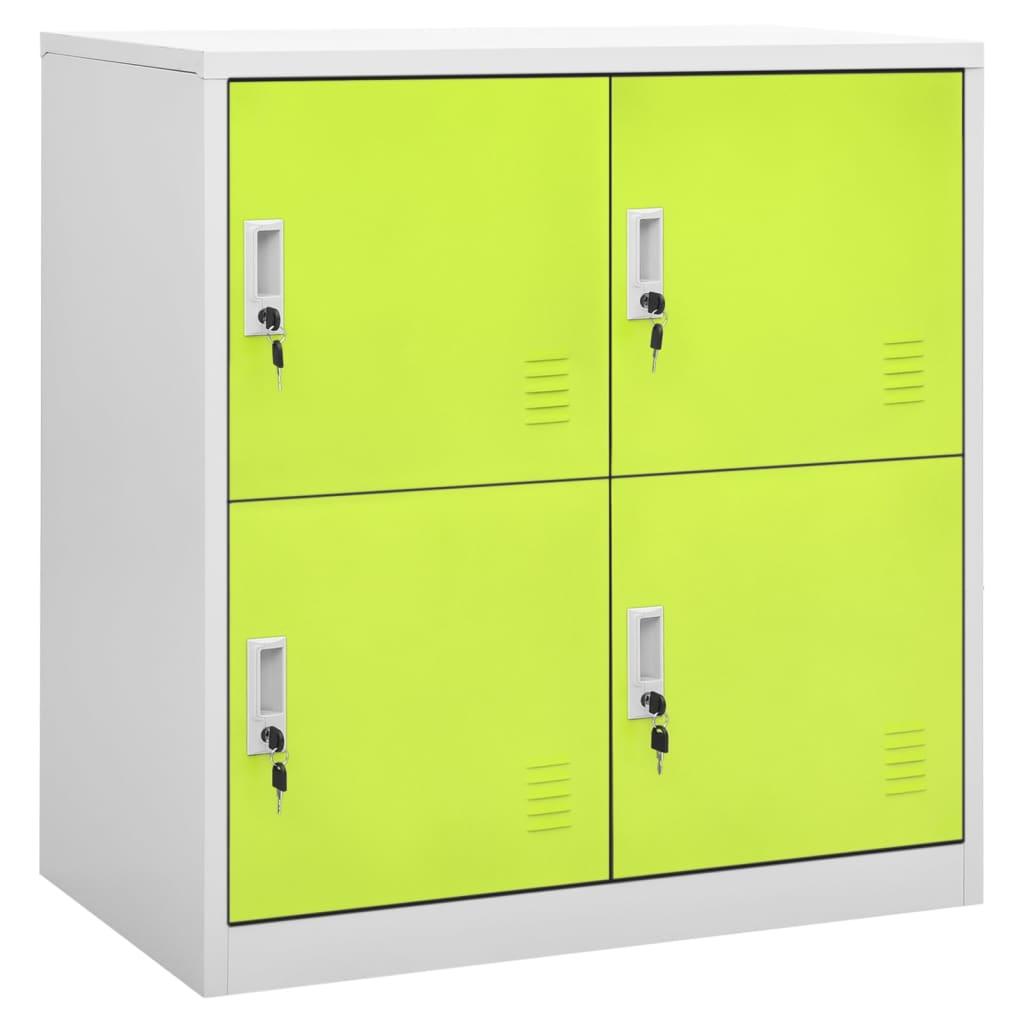 Locker Cabinet Light Gray and Green 35.4"x17.7"x36.4" Steel at Set Shop and Smile