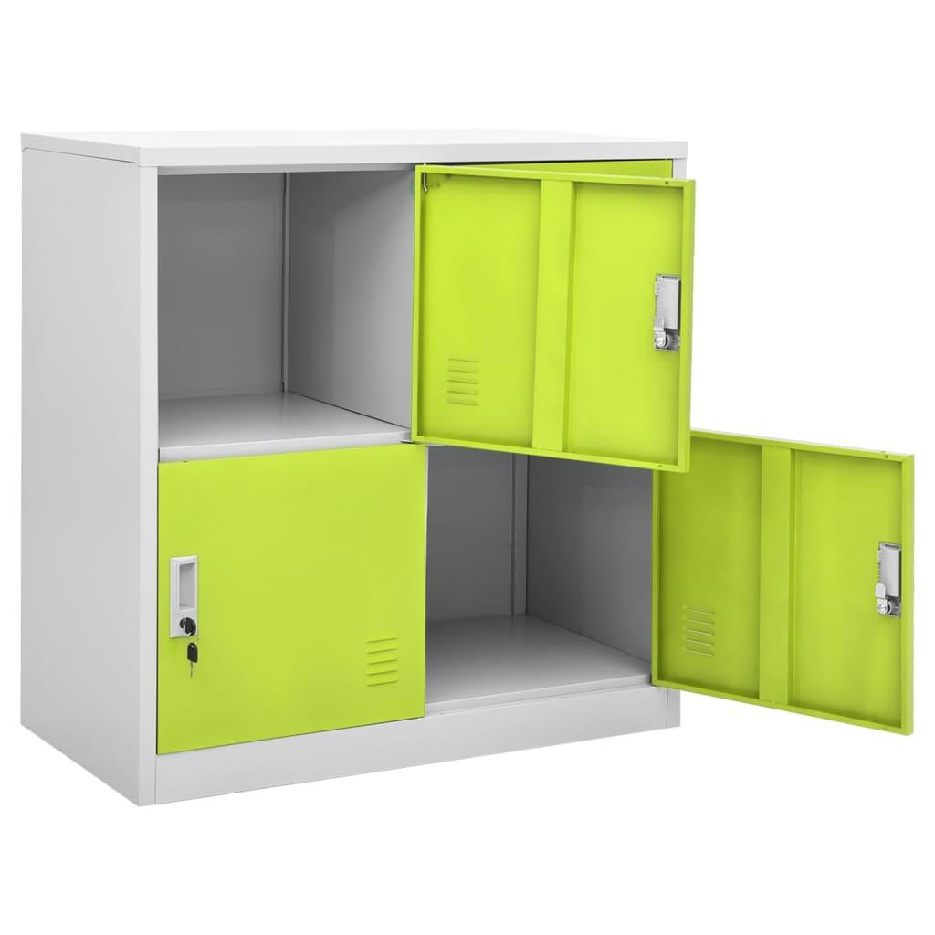 Locker Cabinet Light Gray and Green 35.4"x17.7"x36.4" Steel at Set Shop and Smile