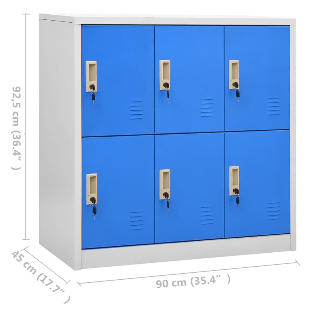 Locker Cabinet Light Gray and Blue 35.4"x17.7"x36.4" Steel at Set Shop and Smile