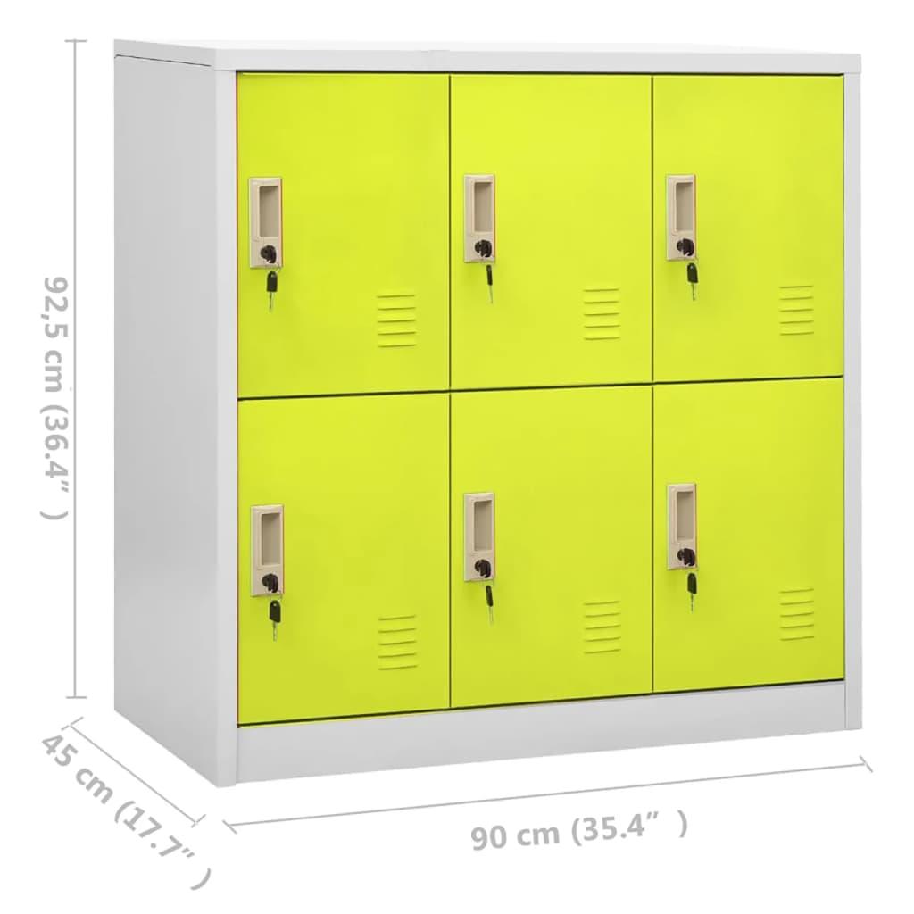 Locker Cabinet Light Gray and Green 35.4"x17.7"x36.4" Steel at Set Shop and Smile
