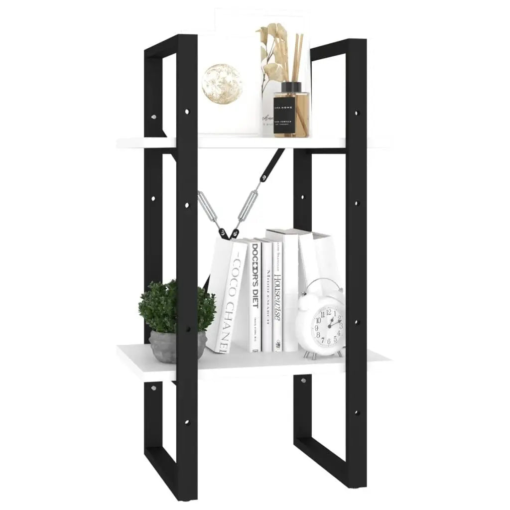 2-Tier Book Cabinet White 15.7"x11.8"x27.6" Engineered Wood at Set Shop and Smile