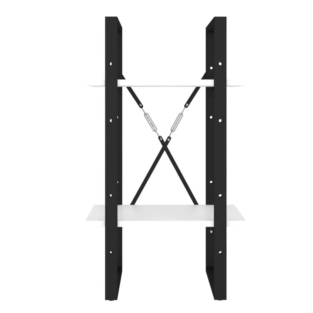 2-Tier Book Cabinet White 15.7"x11.8"x27.6" Engineered Wood at Set Shop and Smile