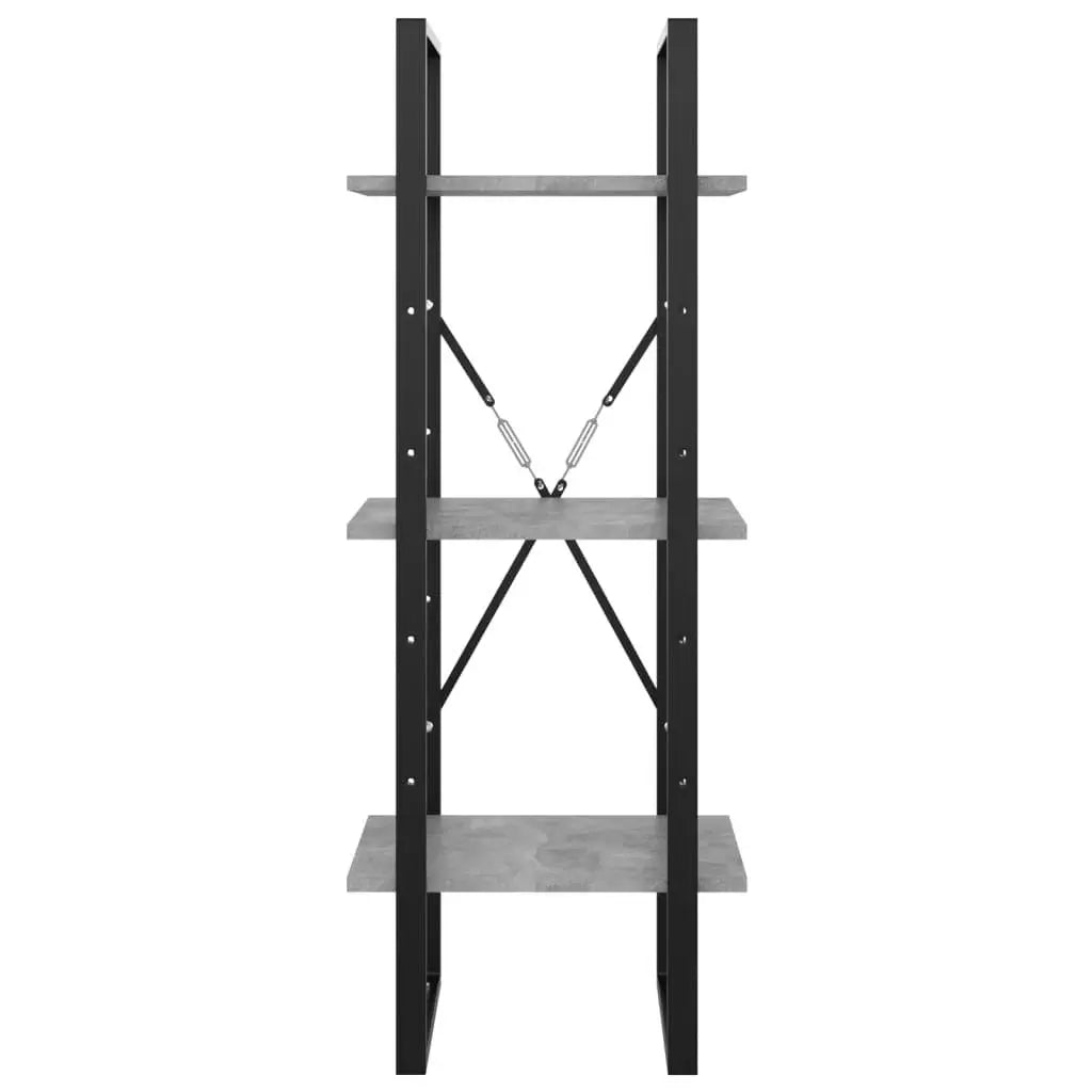 3-Tier Book Cabinet Concrete Gray 15.7"x11.8"x41.3" Engineered Wood at Set Shop and Smile