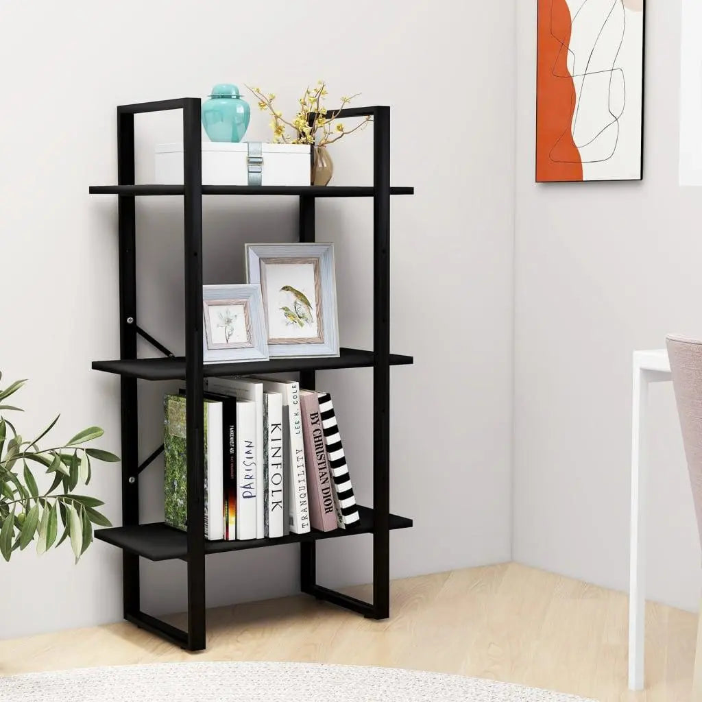 Storage Shelf Black 23.6"x11.8"x41.3" Engineered Wood at Set Shop and Smile