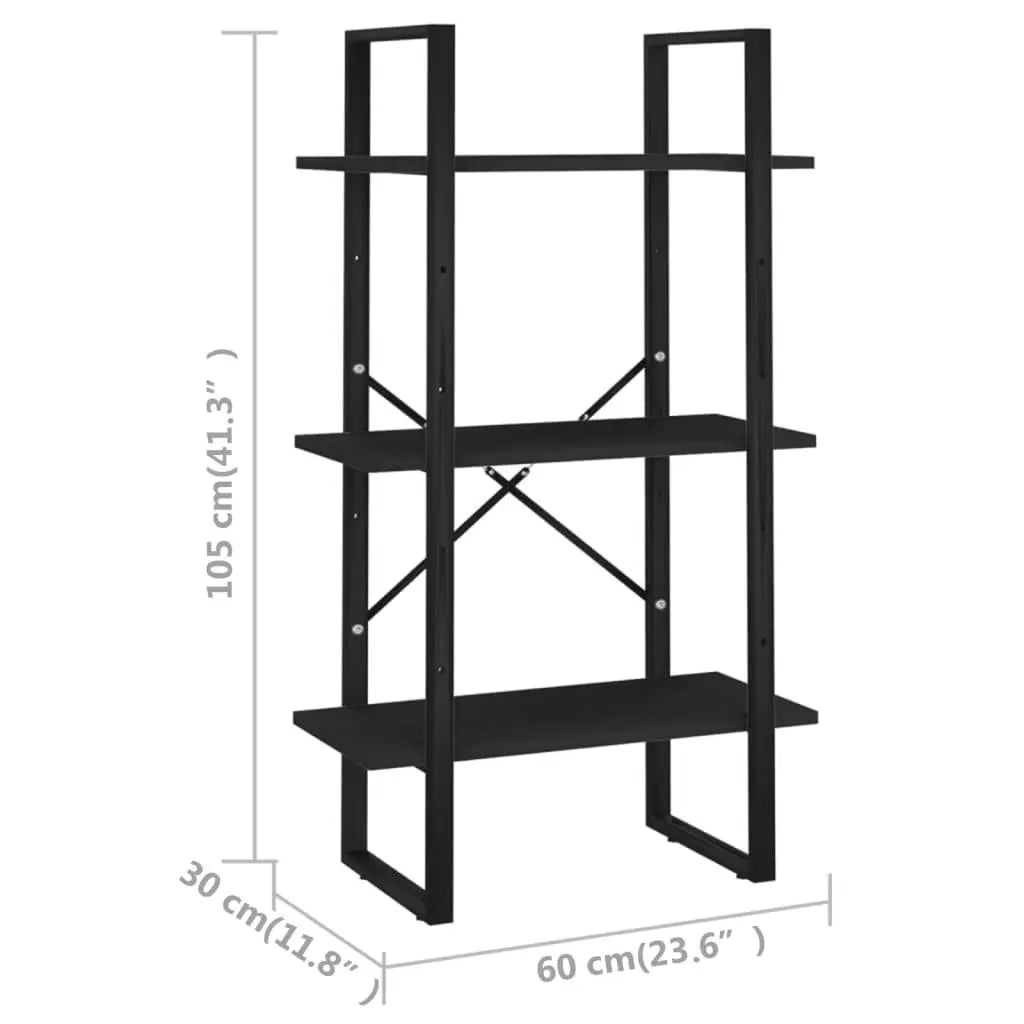 Storage Shelf Black 23.6"x11.8"x41.3" Engineered Wood at Set Shop and Smile