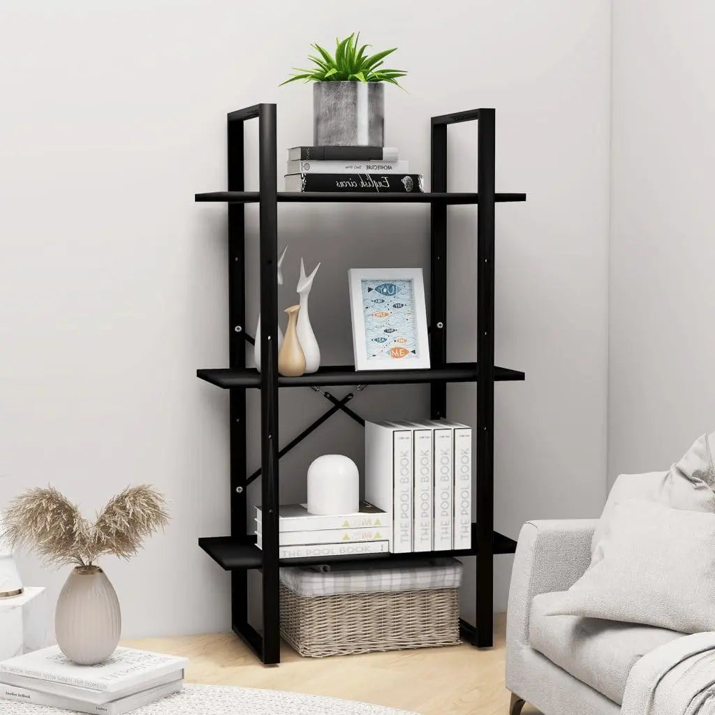 Storage Shelf Black 23.6"x11.8"x41.3" Engineered Wood at Set Shop and Smile