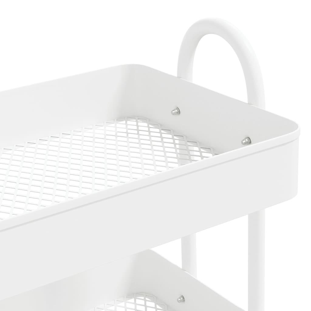 3-Tier Trolley White 16.9"x13.4"x31.1" Steel at Set Shop and Smile