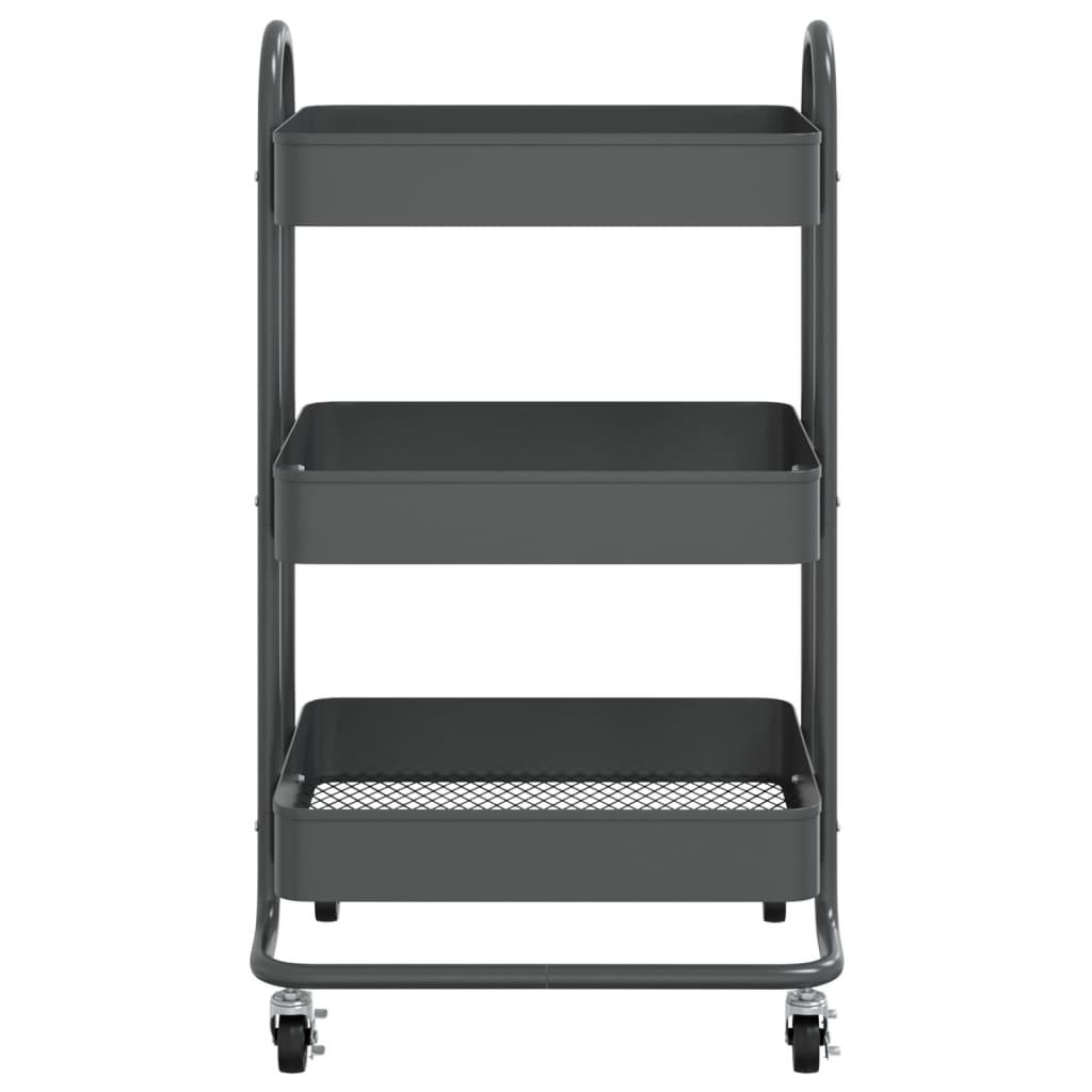 3-Tier Trolley Anthracite 16.9"x13.4"x31.1" Steel at Set Shop and Smile