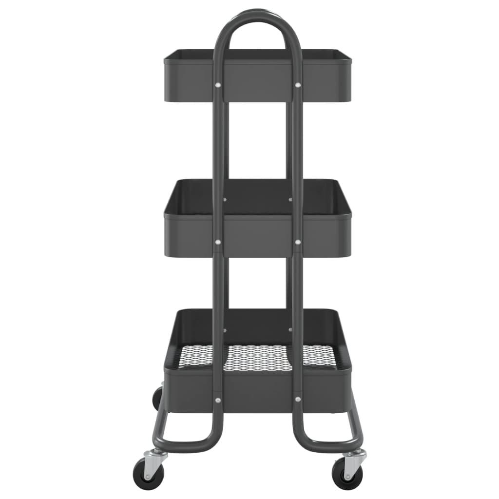 3-Tier Trolley Anthracite 16.9"x13.4"x31.1" Steel at Set Shop and Smile