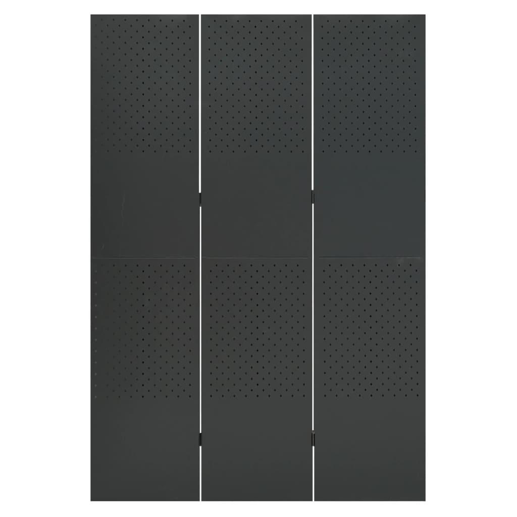 3-Panel Room Divider Anthracite 47.2"x70.9" Steel at Set Shop and Smile