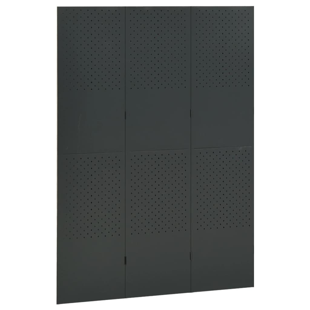 3-Panel Room Divider Anthracite 47.2"x70.9" Steel at Set Shop and Smile