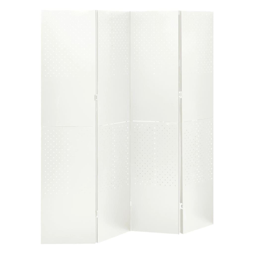 4-Panel Room Divider White 63"x70.9" Steel at Set Shop and Smile