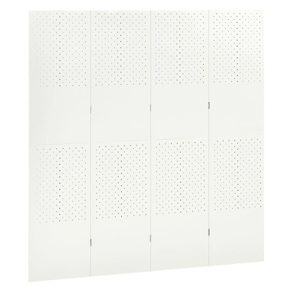 4-Panel Room Divider White 63"x70.9" Steel at Set Shop and Smile