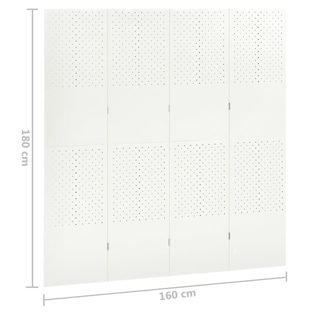 4-Panel Room Divider White 63"x70.9" Steel at Set Shop and Smile