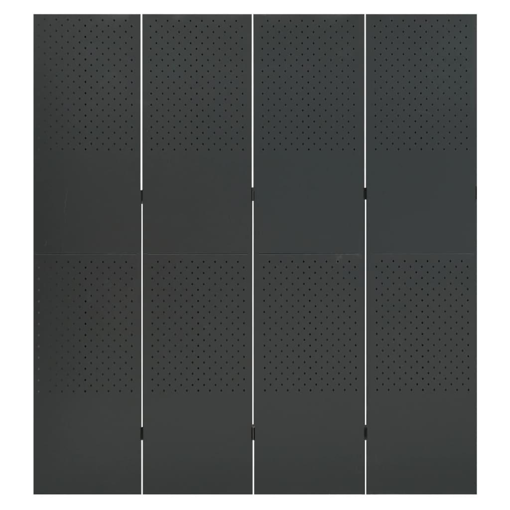 4-Panel Room Divider Anthracite 63"x70.9" Steel at Set Shop and Smile