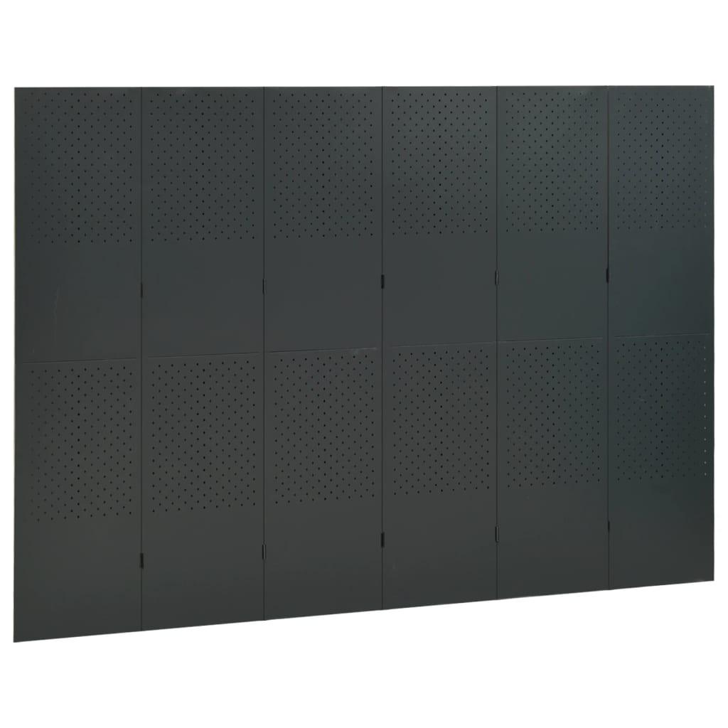 6-Panel Room Divider Anthracite 94.5"x70.9" Steel at Set Shop and Smile