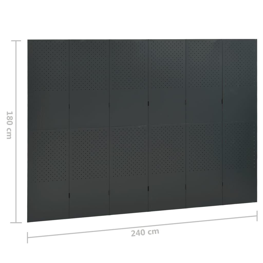 6-Panel Room Divider Anthracite 94.5"x70.9" Steel at Set Shop and Smile