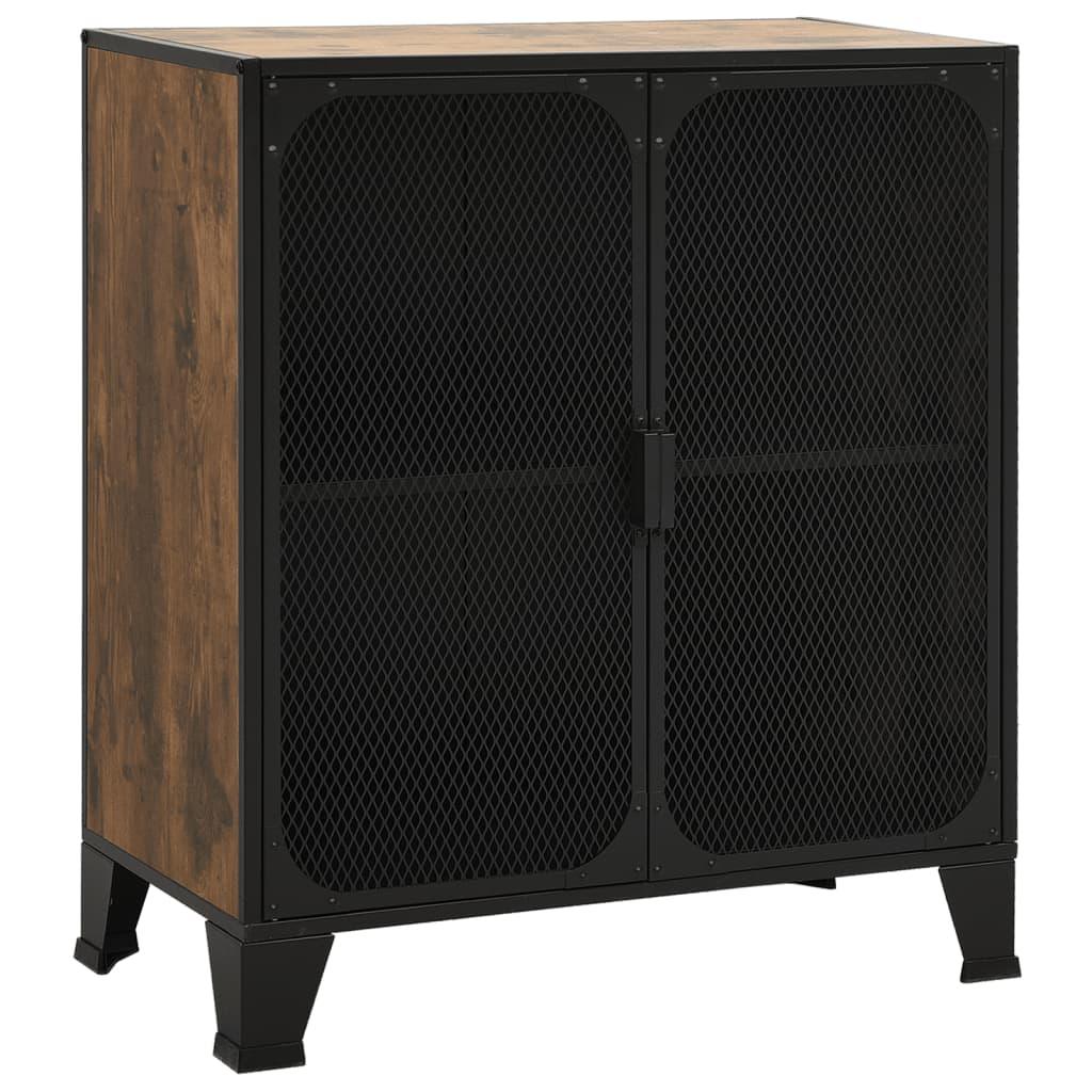 Storage Cabinet Rustic Brown 28.3"x14.2"x32.3" Metal and MDF at Set Shop and Smile