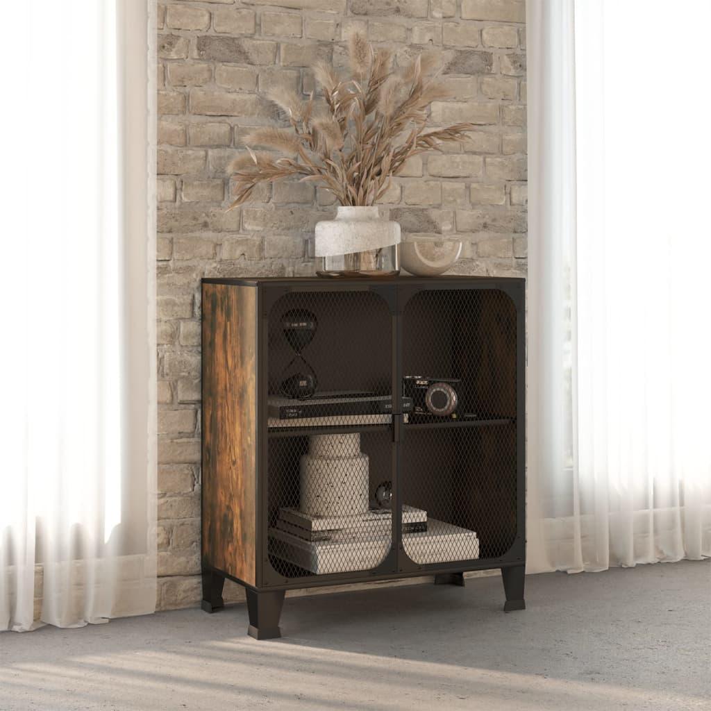 Storage Cabinet Rustic Brown 28.3"x14.2"x32.3" Metal and MDF at Set Shop and Smile