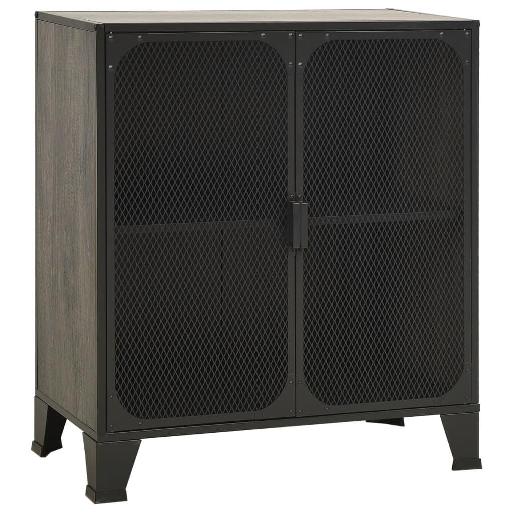 Storage Cabinet Gray 28.3"x14.2"x32.3" Metal and MDF at Set Shop and Smile