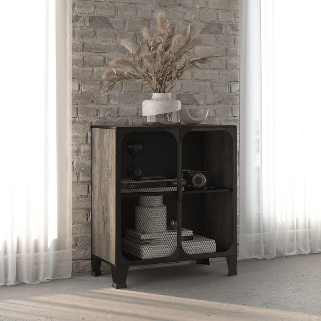 Storage Cabinet Gray 28.3"x14.2"x32.3" Metal and MDF at Set Shop and Smile