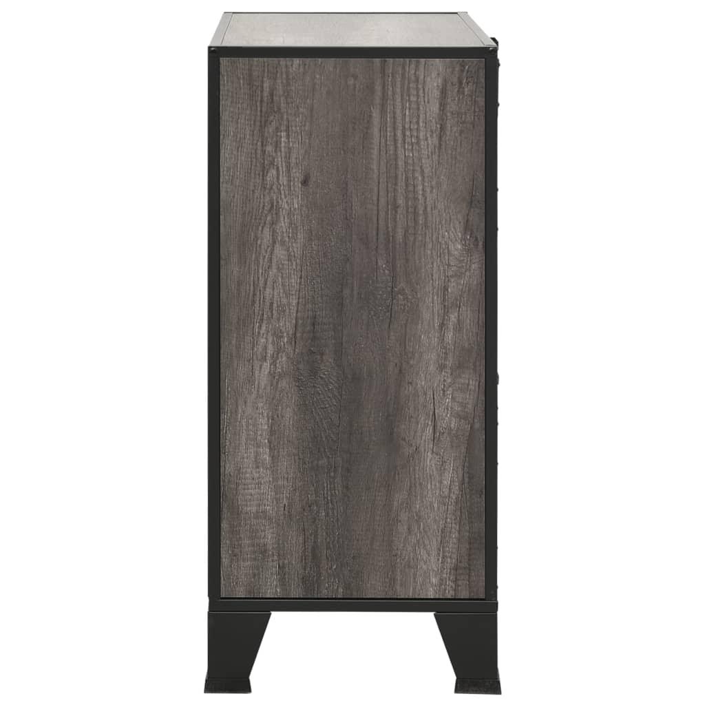 Storage Cabinet Gray 28.3"x14.2"x32.3" Metal and MDF at Set Shop and Smile