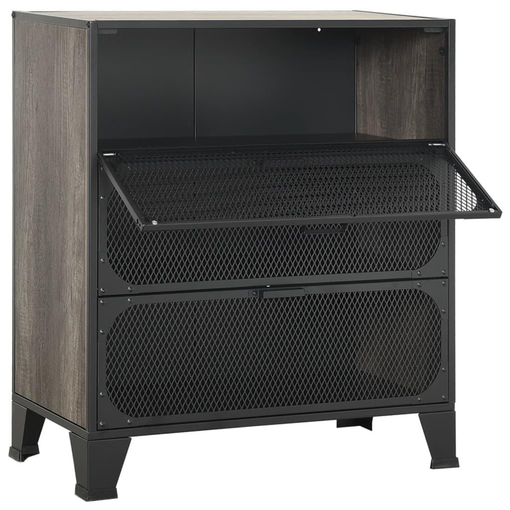 Storage Cabinet Gray 28.3"x14.2"x32.3" Metal and MDF at Set Shop and Smile