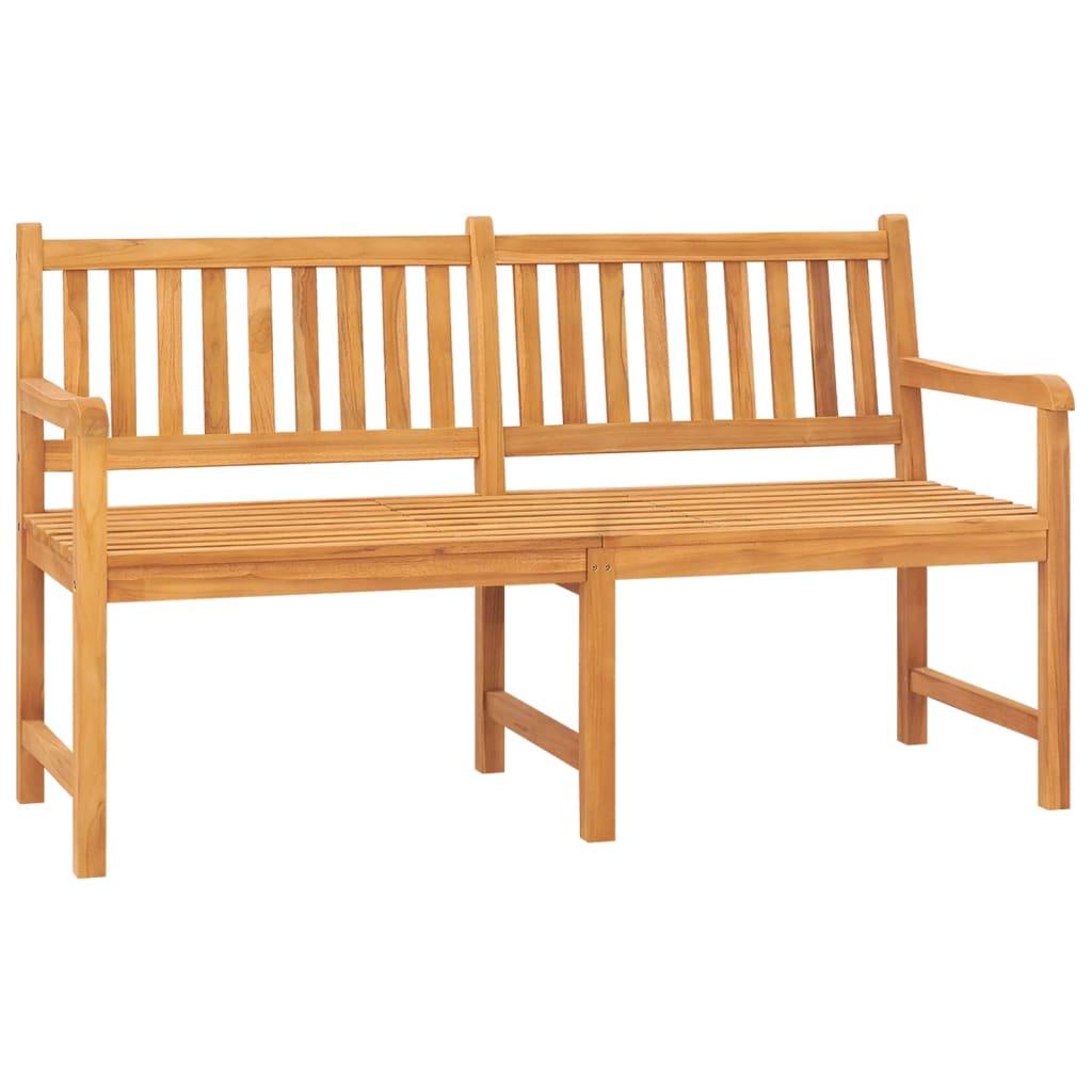 3-Seater Patio Bench with Table 59.1" Solid Teak Wood at Set Shop and Smile