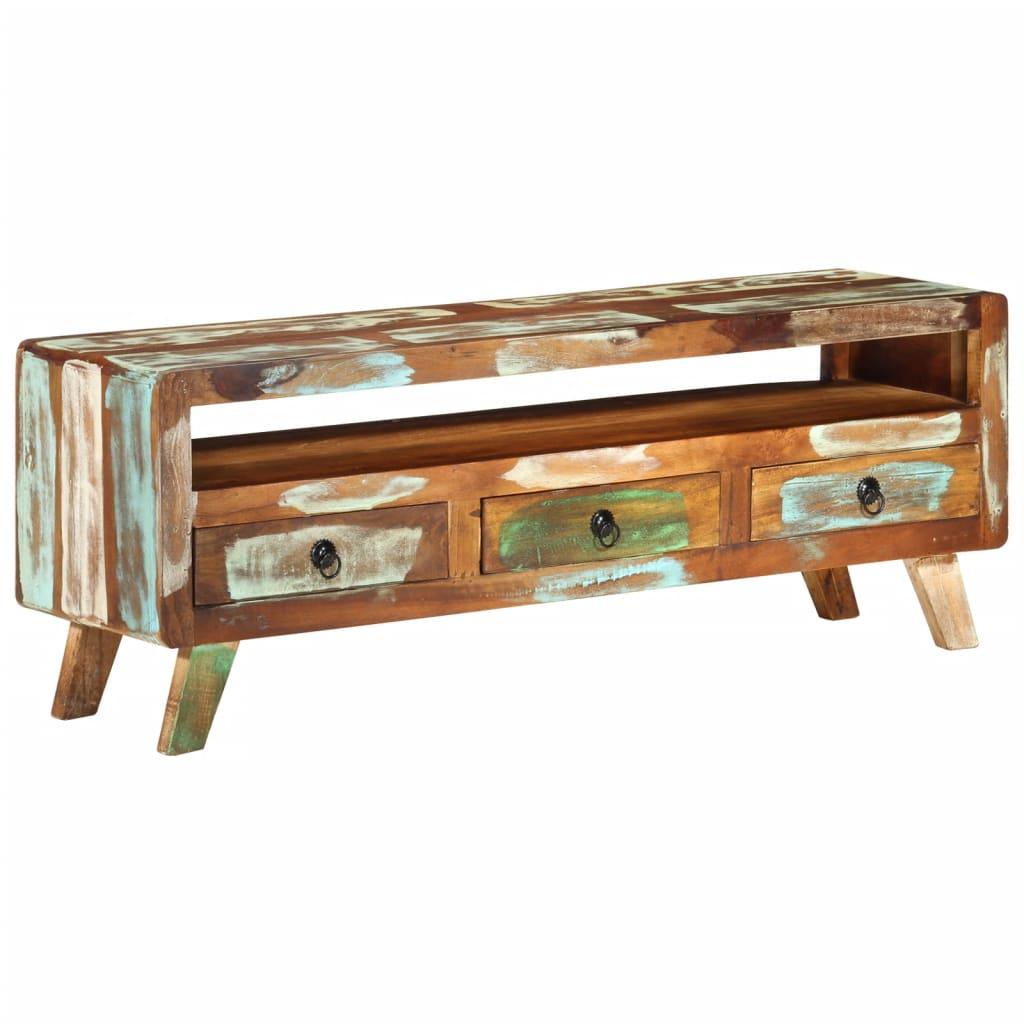 TV Cabinet Multicolor 43.3"x11.8"x15.7" Solid Reclaimed Wood at Set Shop and Smile