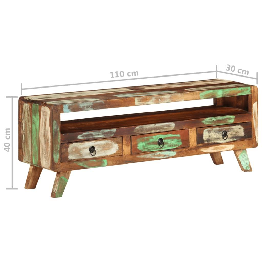 TV Cabinet Multicolor 43.3"x11.8"x15.7" Solid Reclaimed Wood at Set Shop and Smile