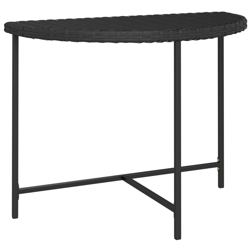Patio Table Black 39.4"x19.7"x29.5" Poly Rattan at Set Shop and Smile