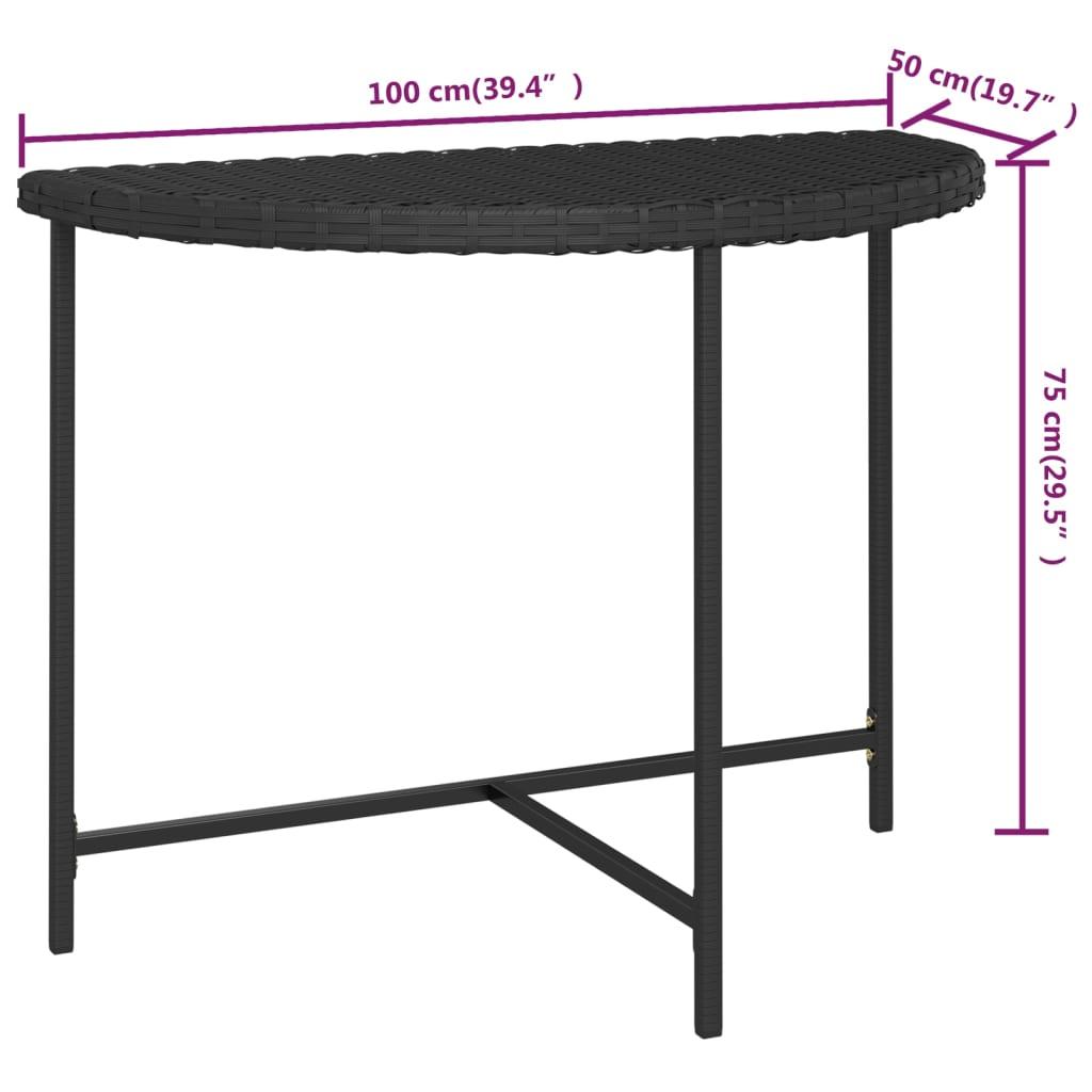 Patio Table Black 39.4"x19.7"x29.5" Poly Rattan at Set Shop and Smile