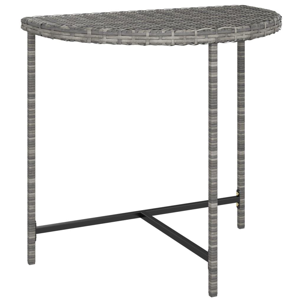 Patio Table Gray 31.5"x19.7"x29.5" Poly Rattan at Set Shop and Smile