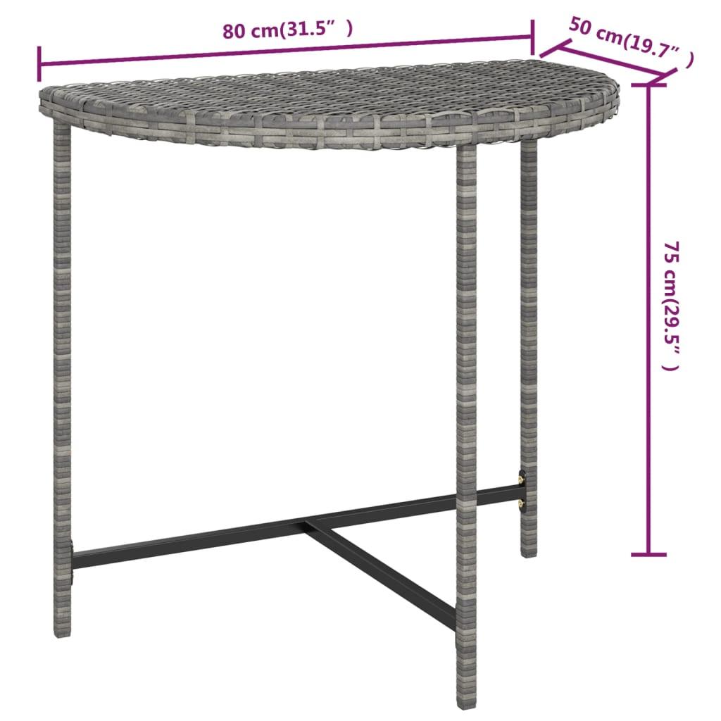 Patio Table Gray 31.5"x19.7"x29.5" Poly Rattan at Set Shop and Smile