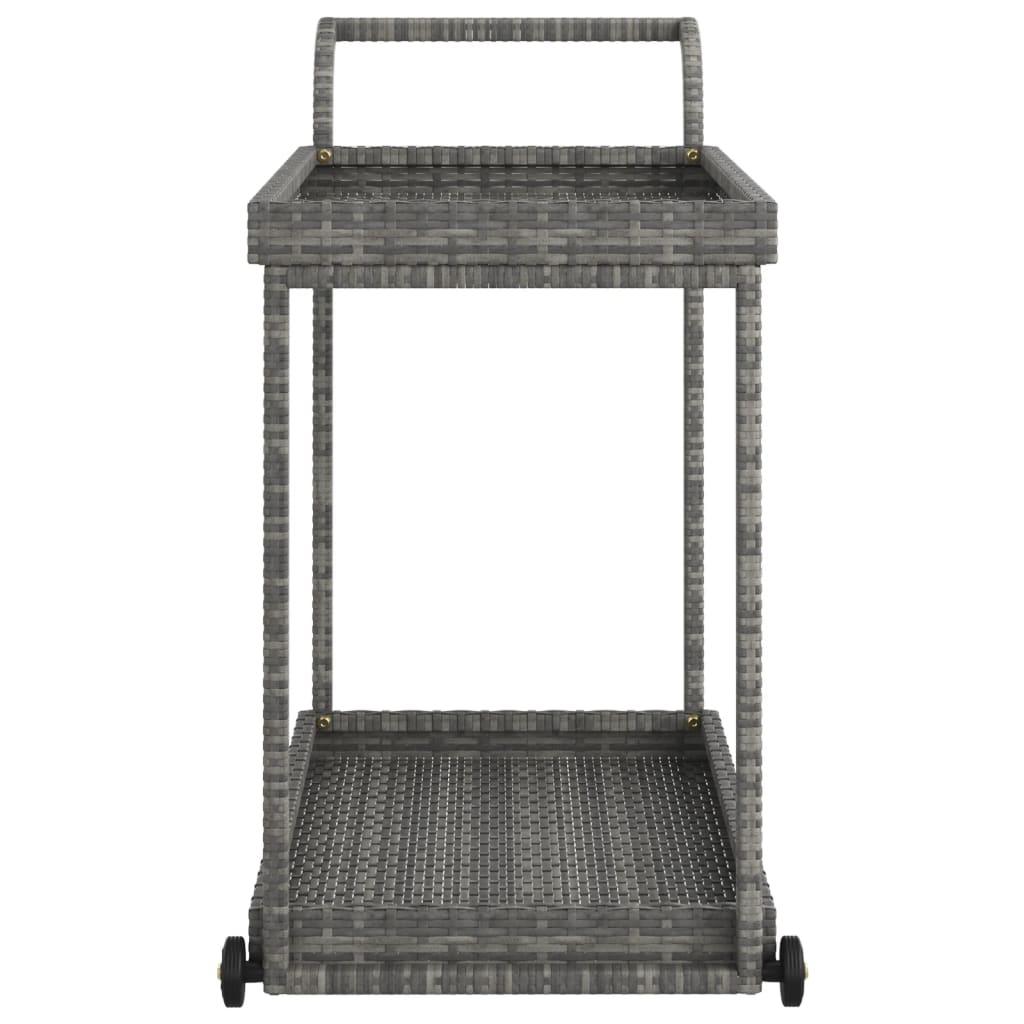Bar Cart Gray 39.4"x17.7"x32.7" Poly Rattan at Set Shop and Smile