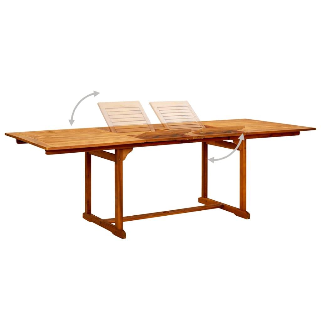 Garden Dining Table (63"-94.5")x39.4"x29.5" Solid Acacia Wood at Set Shop and Smile