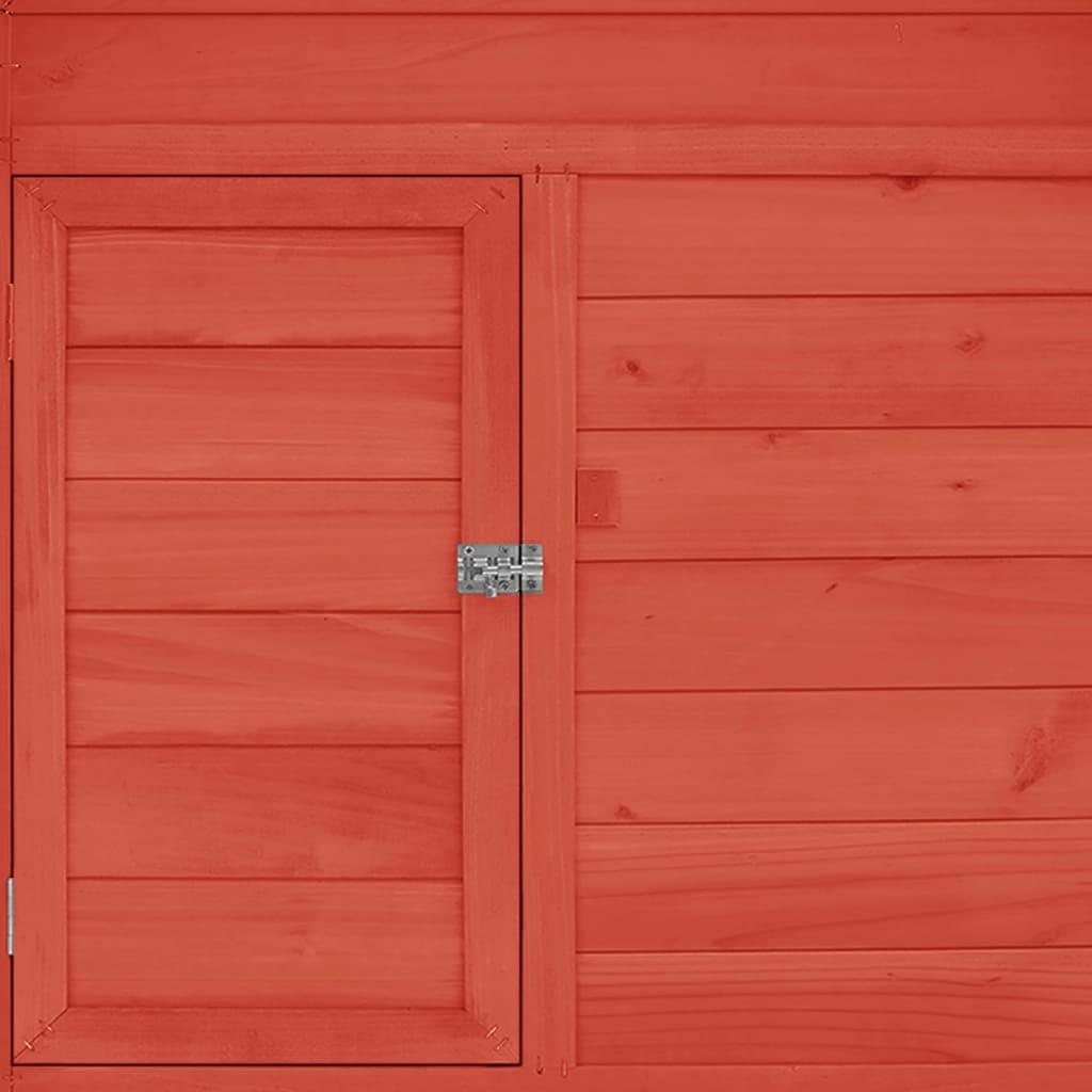 Chicken Coop Red and White 59.8"x37.7"x43.3" Solid Firwood at Set Shop and Smile