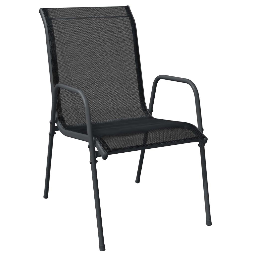 Patio Chairs 4 pcs Steel and Textilene Black at Set Shop and Smile