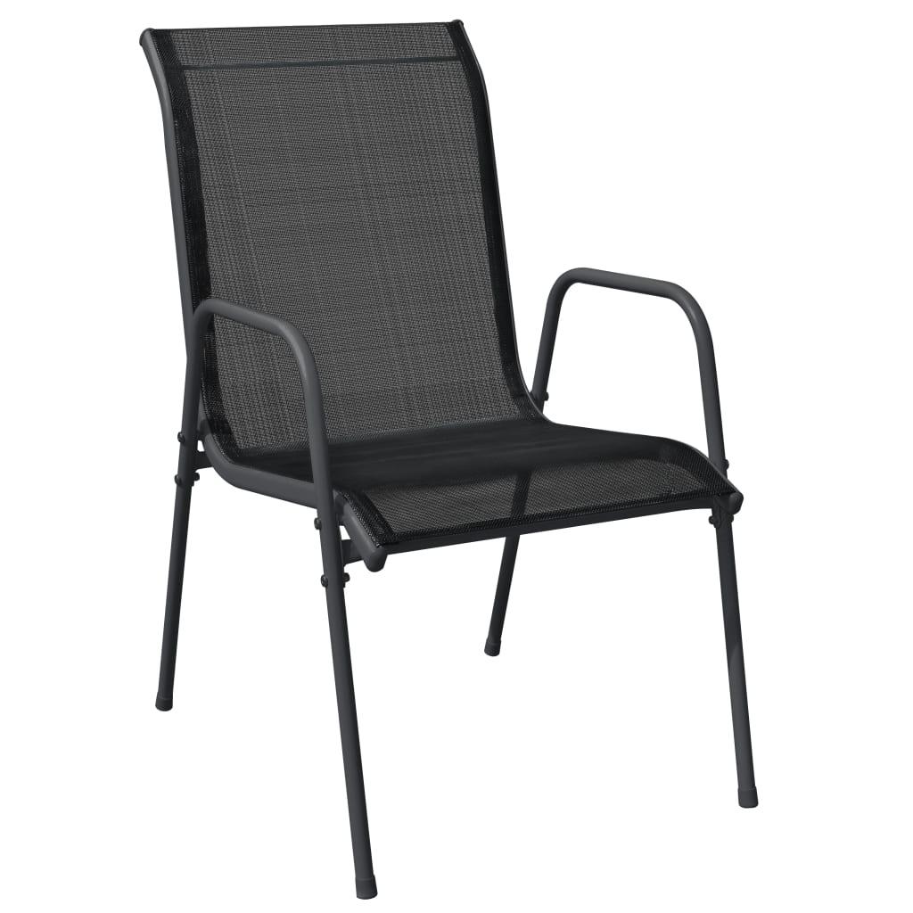 Patio Chairs 6 pcs Steel and Textilene Black at Set Shop and Smile