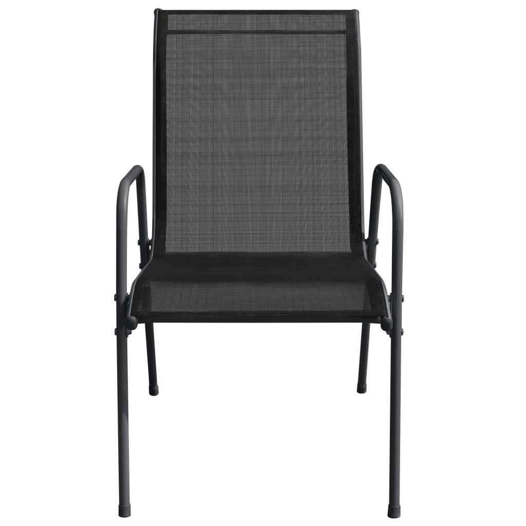Patio Chairs 6 pcs Steel and Textilene Black at Set Shop and Smile