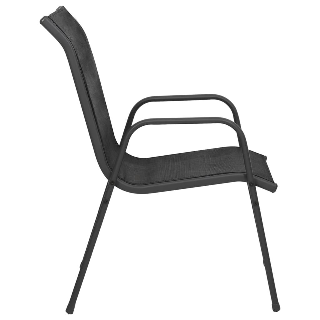 Patio Chairs 6 pcs Steel and Textilene Black at Set Shop and Smile