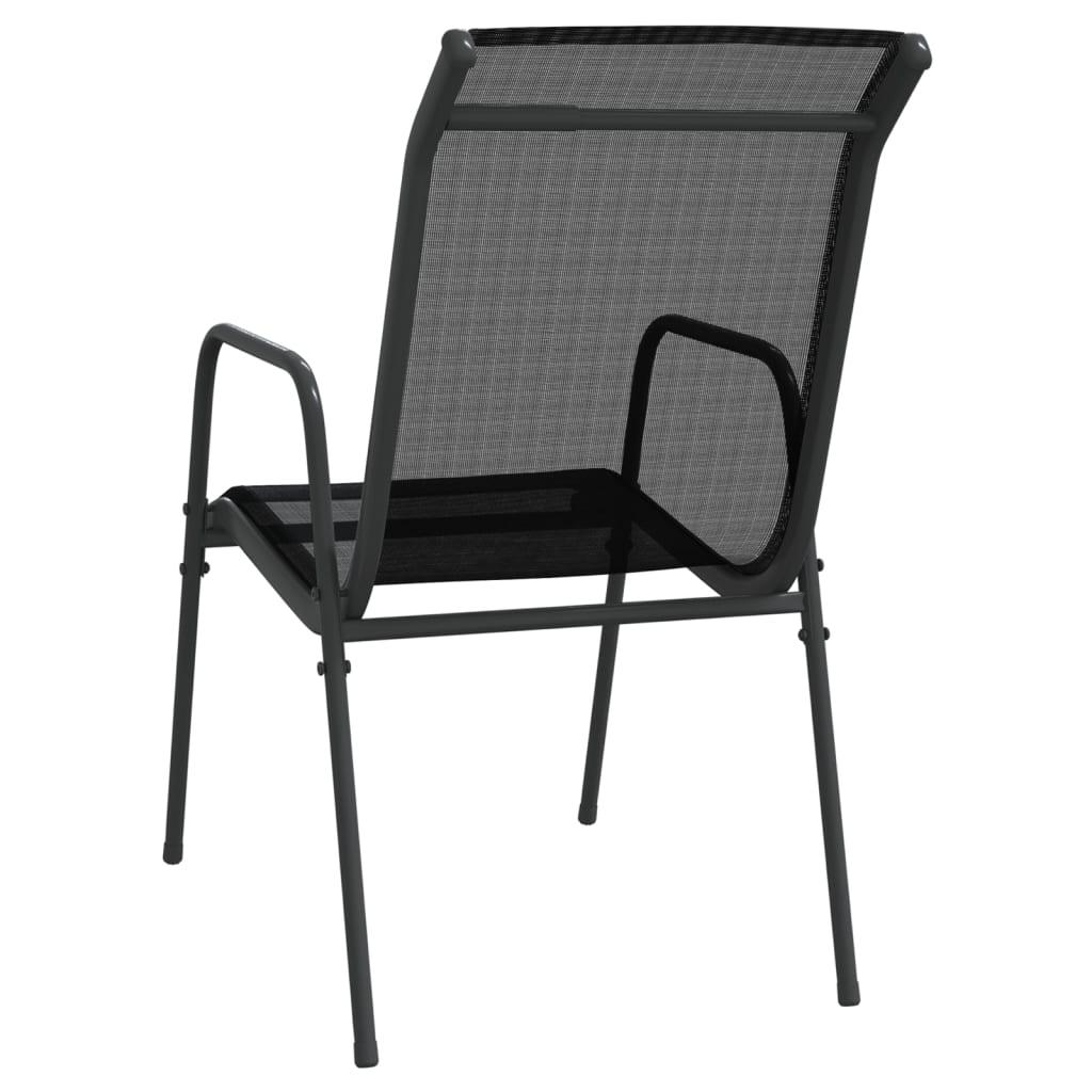 Patio Chairs 6 pcs Steel and Textilene Black at Set Shop and Smile