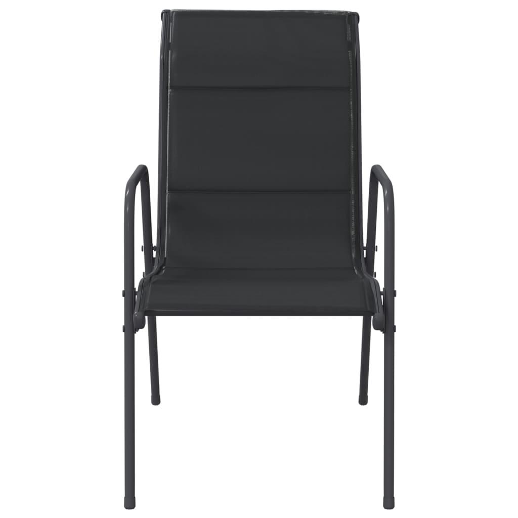 Patio Chairs 6 pcs Steel and Textilene Black at Set Shop and Smile